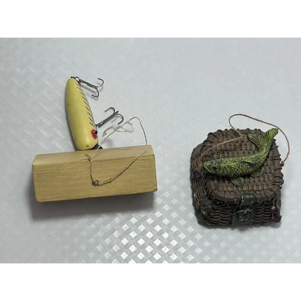 Set Of Two Fishing‎ Christmas Ornaments